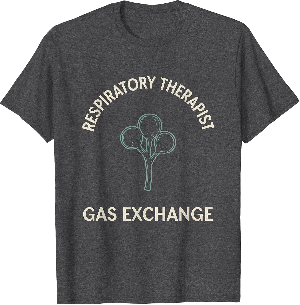 Men's Respiratory Therapist Gas Exchange Minimalist RT T-Shirt - Dark Heather Grey