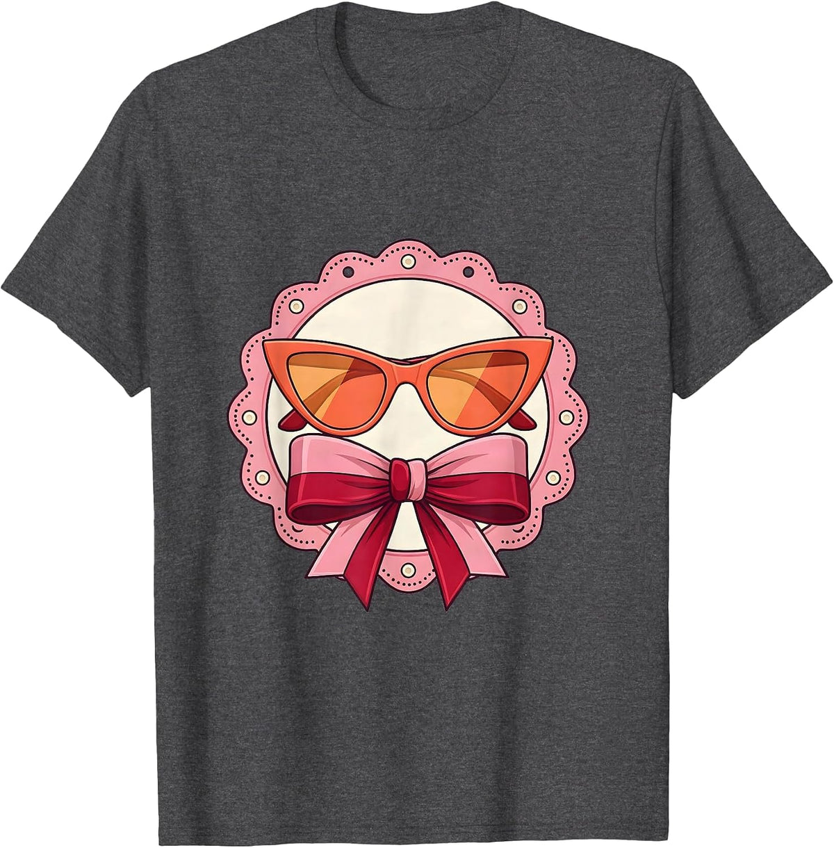 Gigi Glamorous Sunset Sunglasses Illustration T-Shirt - Dark Heather Grey