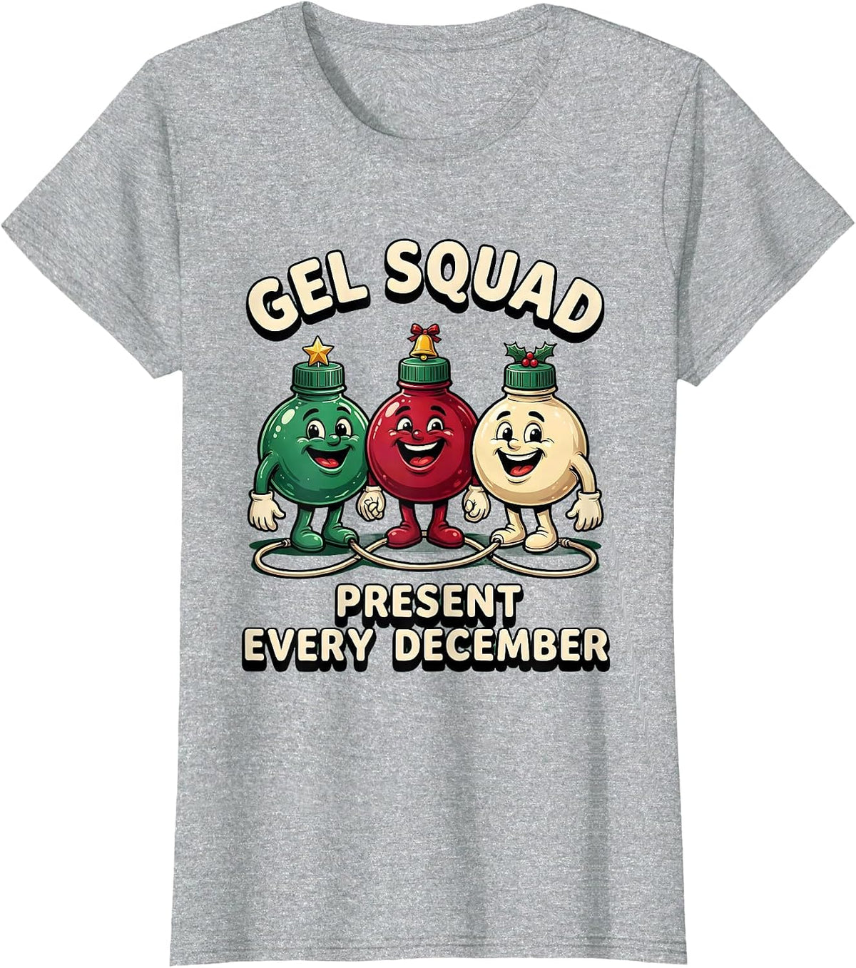 Gel Squad Present Every December Funny Sonographer T-Shirt - Heather Grey