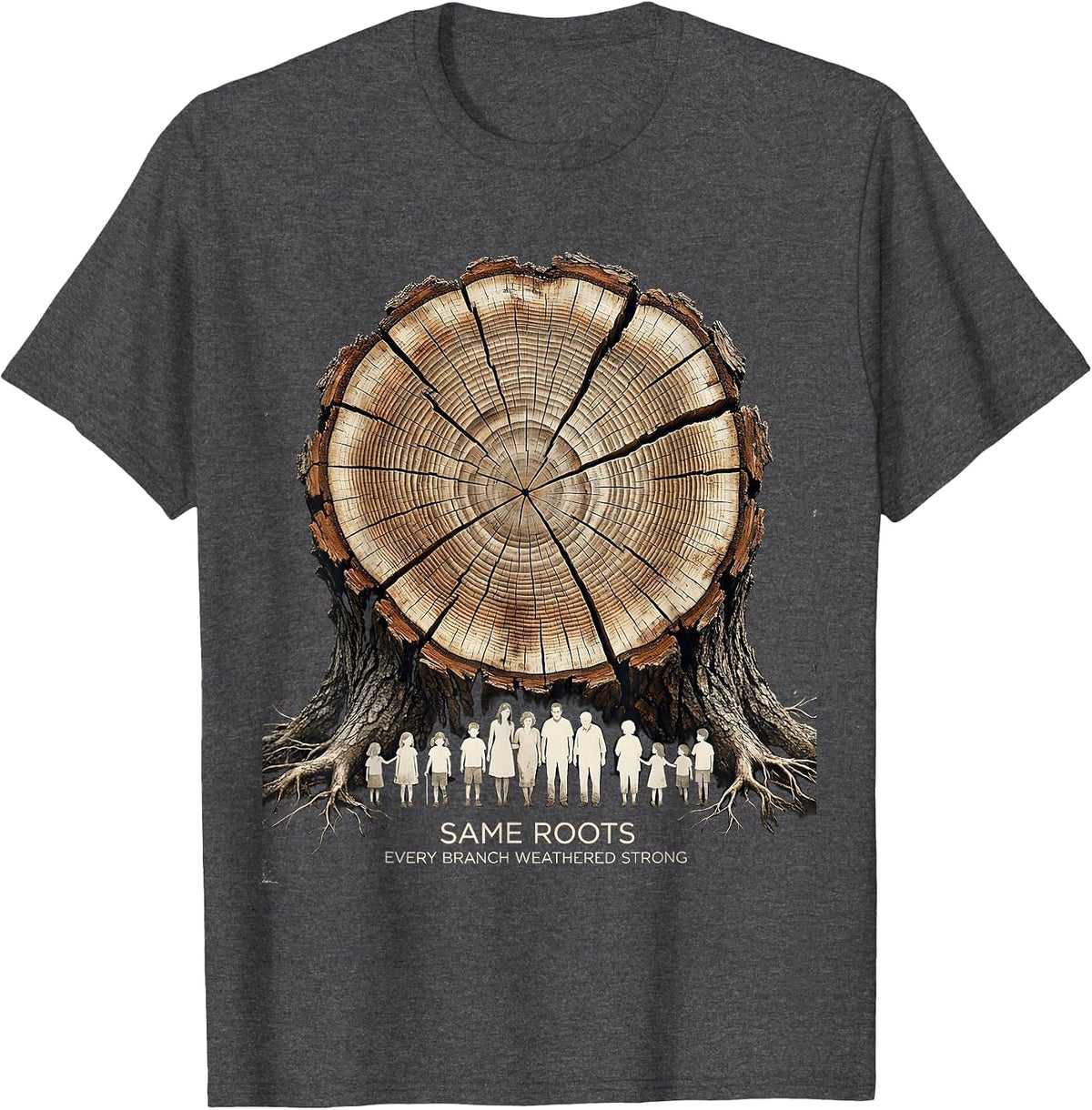 Men's Same Roots, Every Branch Weathered Strong Family Reunion T-Shirt - Dark Heather Grey