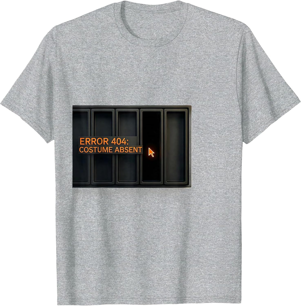 Men's Error 404 Costume Absent Funny Lazy Halloween Geek Humor T-Shirt - Heather Grey
