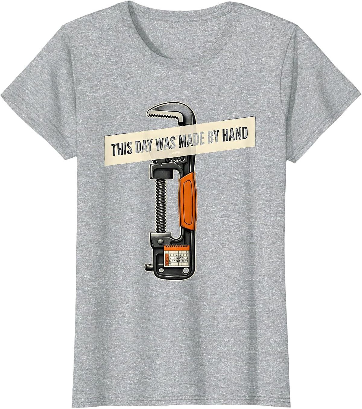 Women's This Day Was Made By Hand Funny Blue Collar Labor Day Gift T-Shirt - Heather Grey