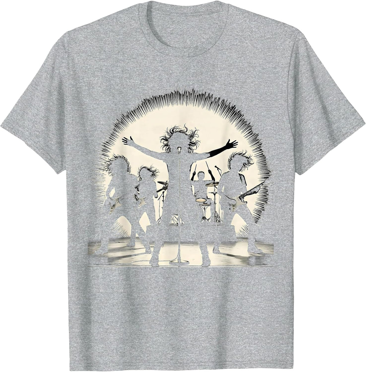 Men's All-Female Band Silhouette Spotlight Graphic T-Shirt - Heather Grey