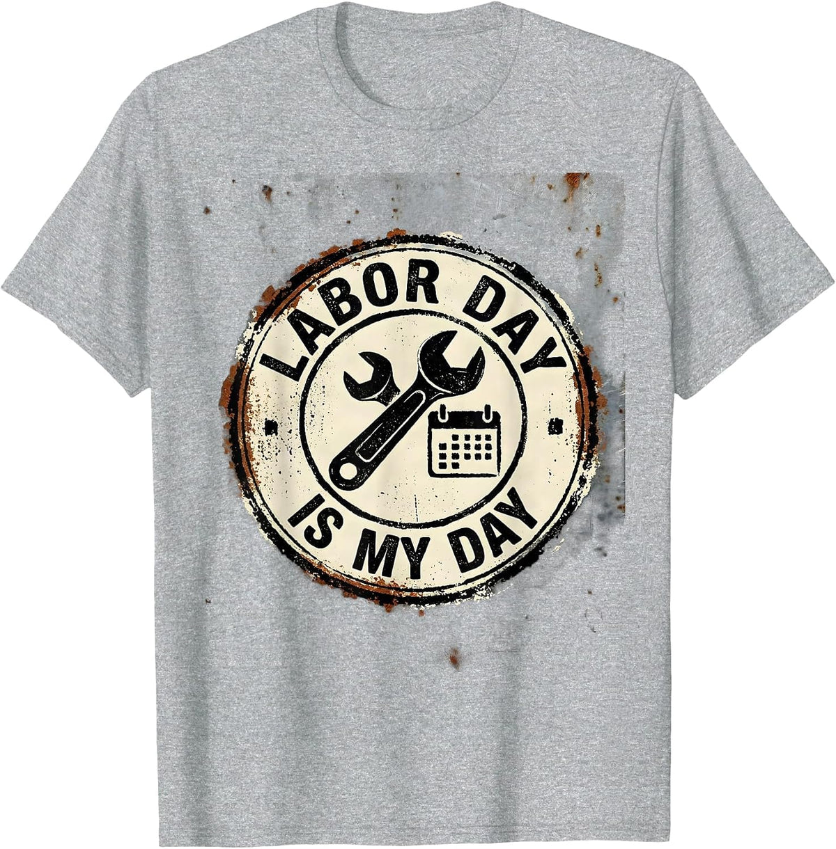 Men's Labor Day Is My Day Funny Blue Collar Worker Gift T-Shirt - Heather Grey