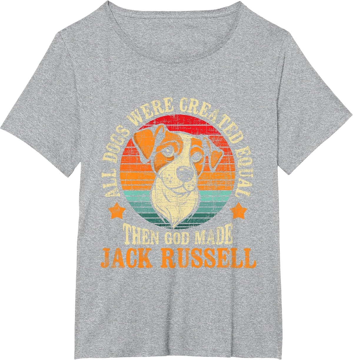 All Dogs were Created Equal - Jack Russell Terrier Dog Lover T-Shirt - Heather Grey