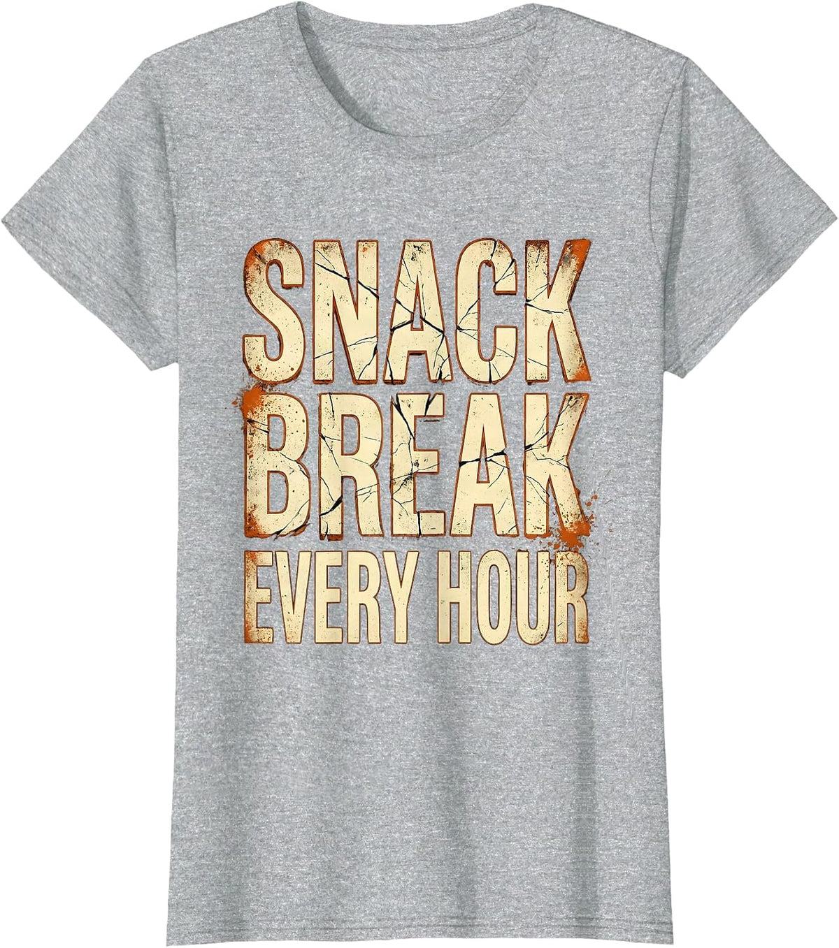 Snack Break Every Hour Kids College Design T-Shirt - Heather Grey