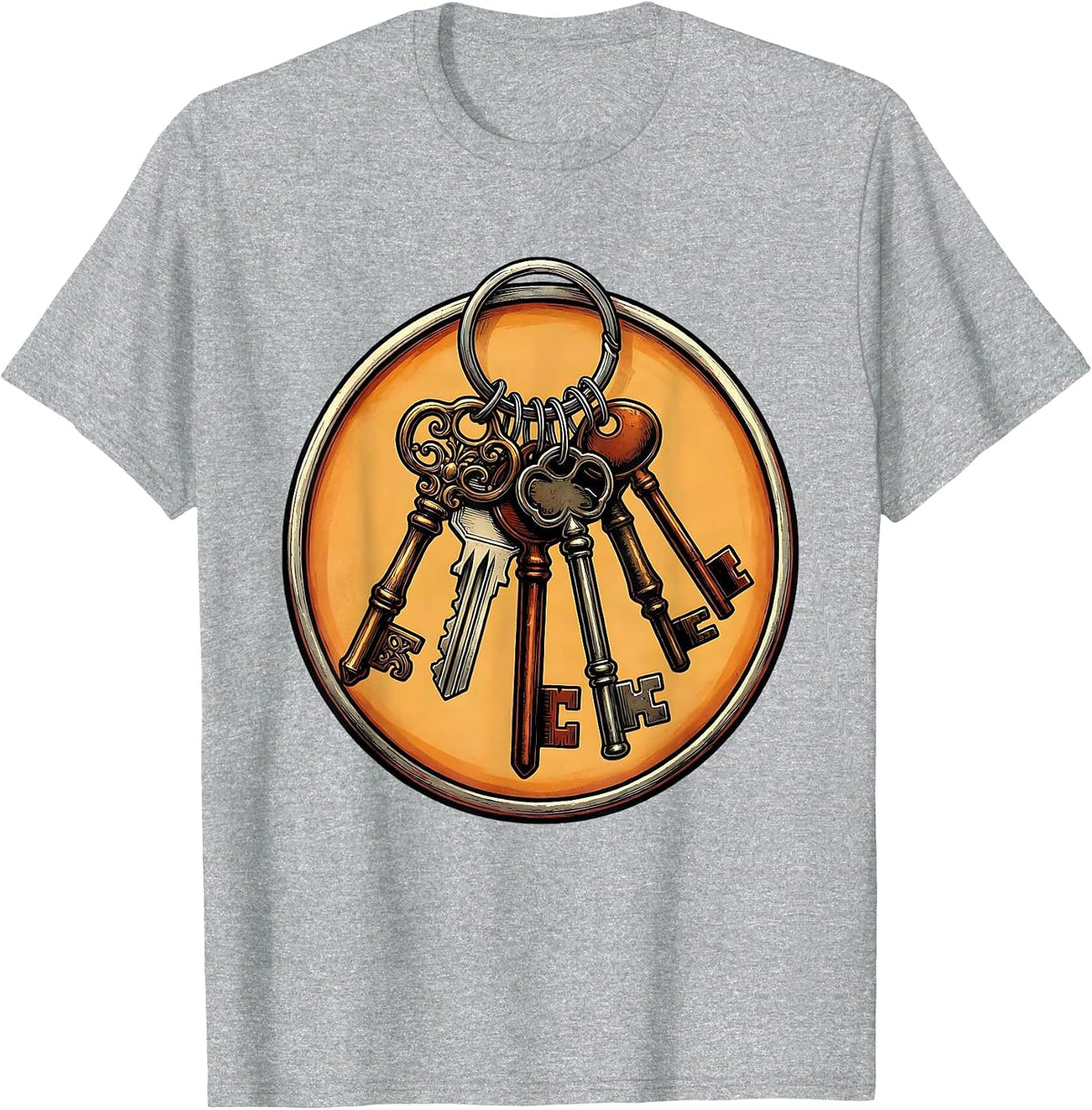 Men's Neurodiversity Unique Keys Cluster Graphic Design T-Shirt - Heather Grey