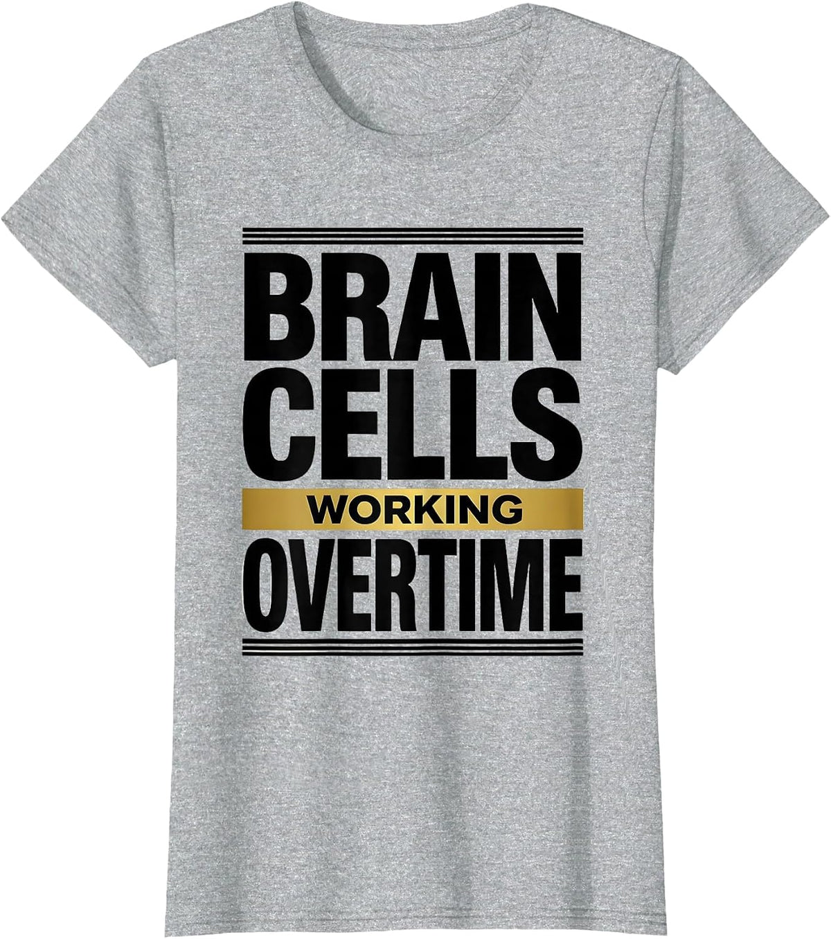 Brain Cells Working Overtime Science Teacher Design T-Shirt - Heather Grey