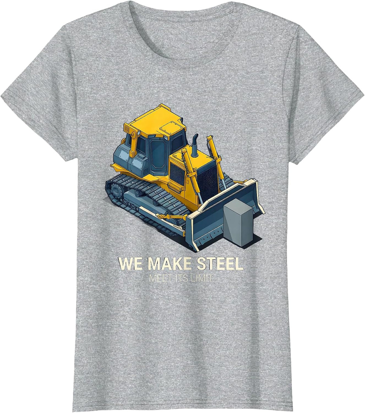 Women's We Make Steel Meet Its Limit Isometric Vector Heavy T-Shirt - Heather Grey