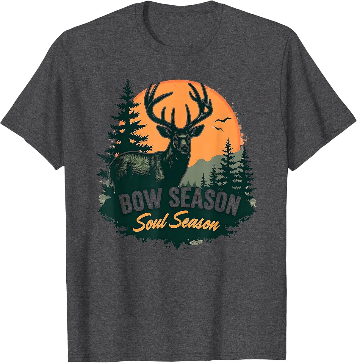 Bow Season Soul Season Hunting Design T-Shirt - Dark Heather Grey