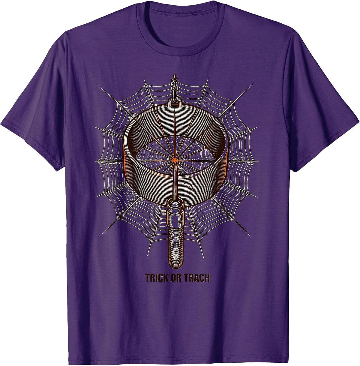 Men's Trick Or Trach Crosshatch Etching Respiratory Therapist T-Shirt - Purple