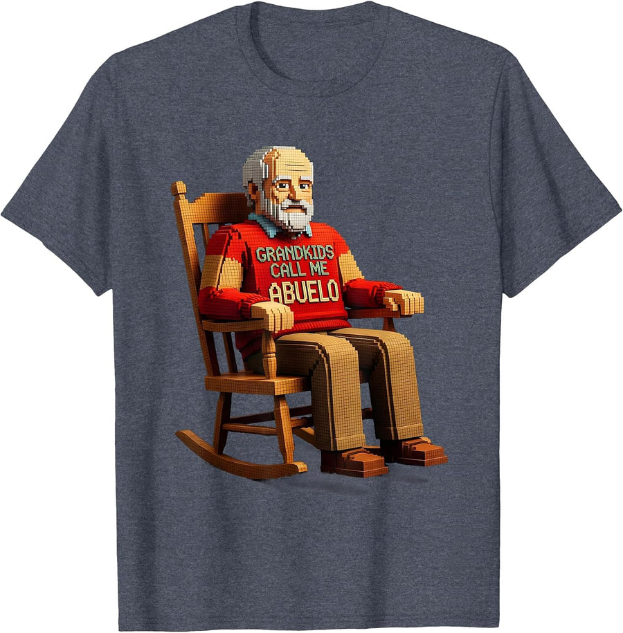 Grandkids Call Me Abuelo Proud Grandfather Design T-Shirt - Heather Blue