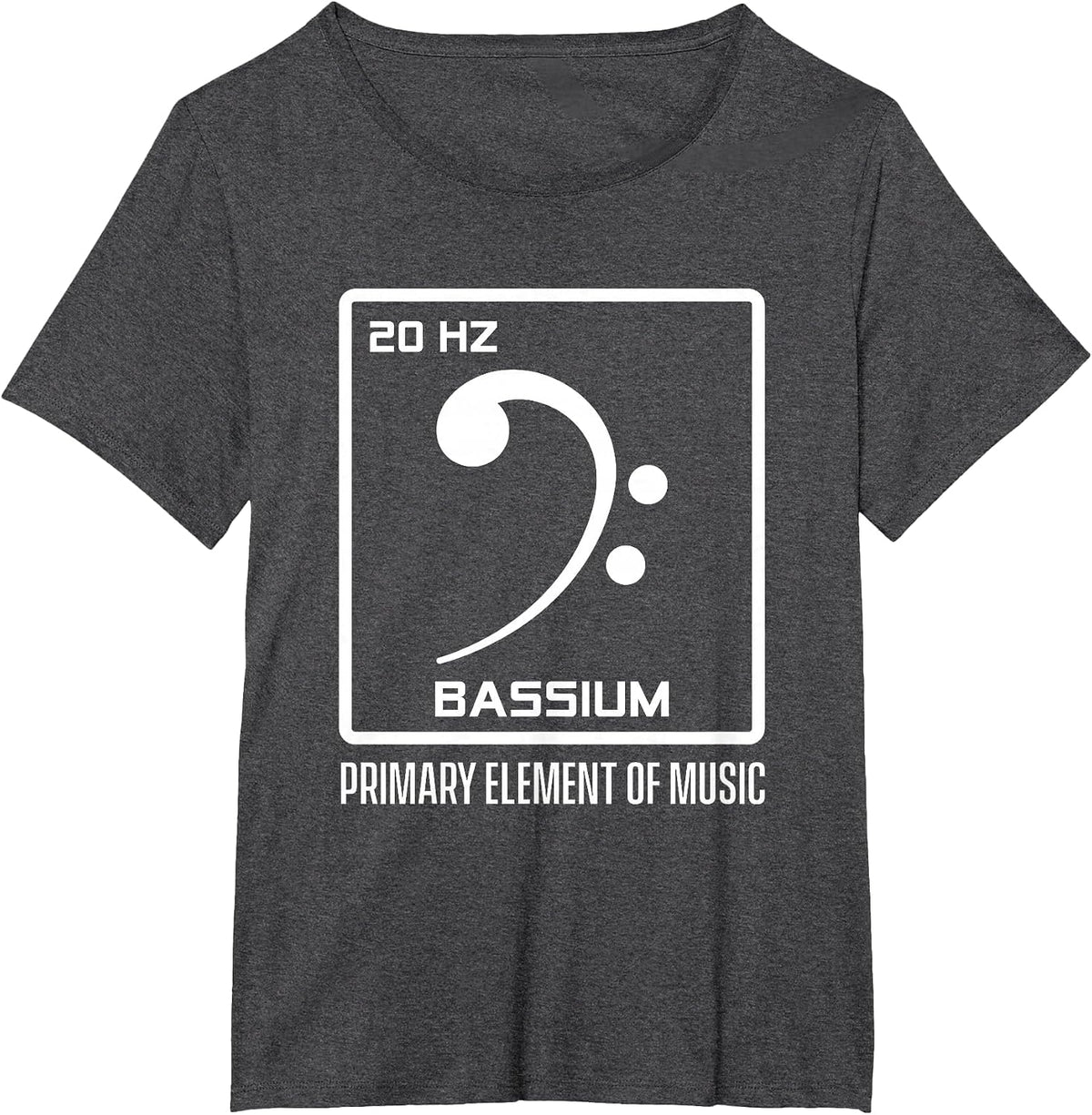 Bass Clef Bassist Guitarist Bass Guitar Player Musician Rock T-Shirt - Dark Heather Grey