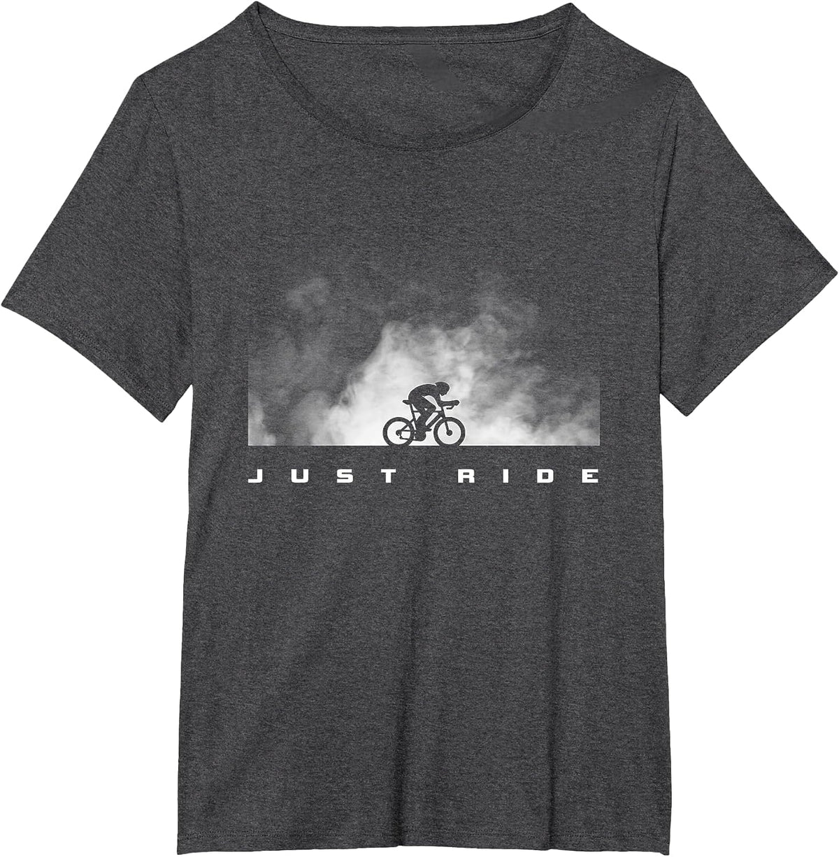 Road Biking Bicycle Cycling T-Shirt - Dark Heather Grey