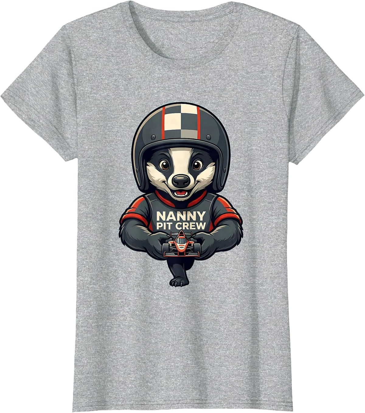 Women's Nanny Pit Crew Race Car Birthday Family Matching Pit Crew T-Shirt - Heather Grey