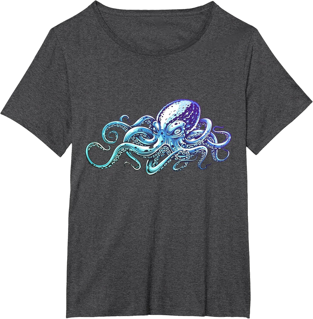 Kracken Octopus, Vintage, Retro, Marine Biologist T-Shirt - Dark Heather Grey
