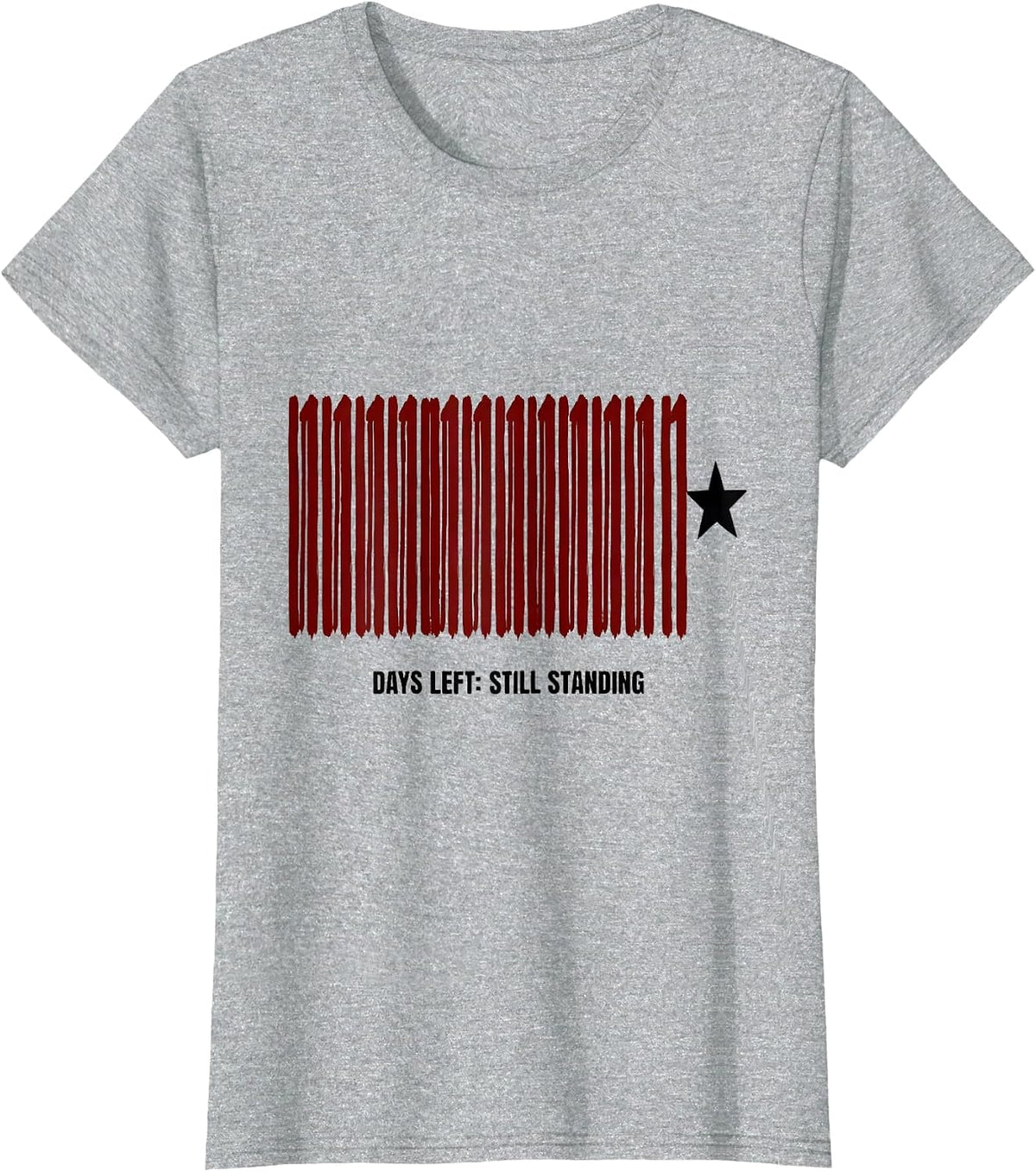 Days Left Still Standing Funny Teacher Christmas Break Humor T-Shirt - Heather Grey