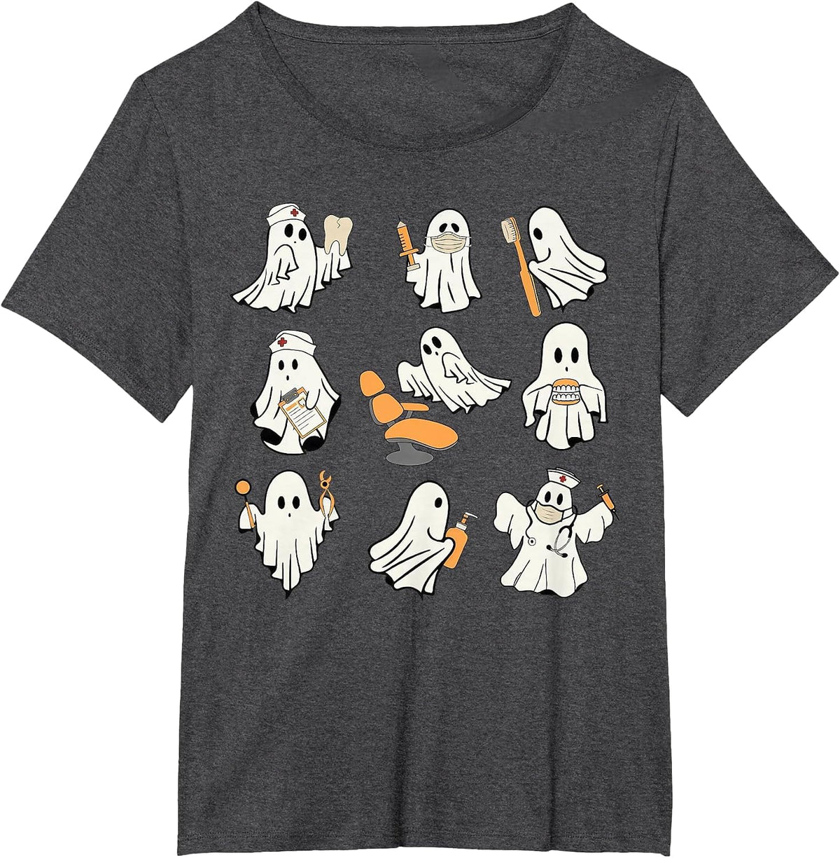 Halloween Dentist Dental Assistant Dental Hygiene T-Shirt - Dark Heather Grey
