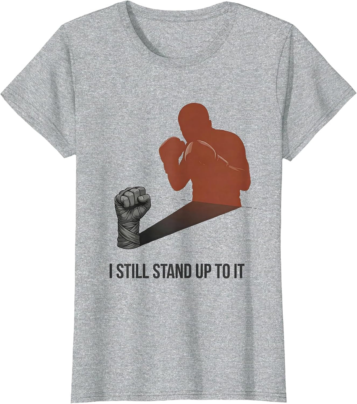 Women's I Still Stand Up To It Editorial Conceptual Boxing Fan Gift T-Shirt - Heather Grey