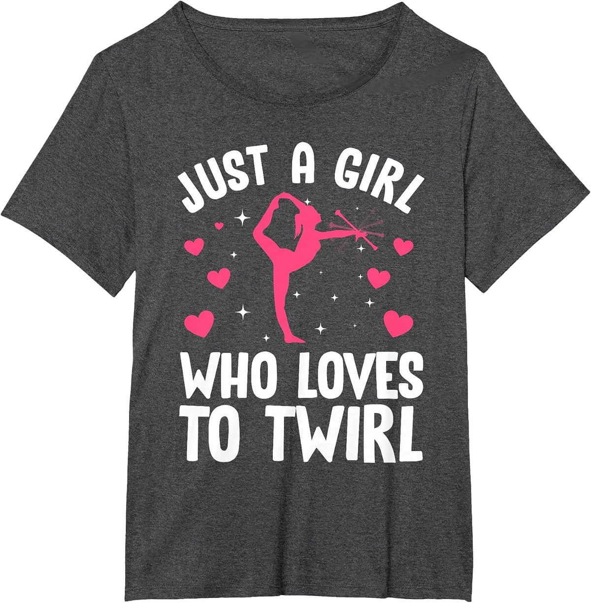 Best Baton Twirling Art for Women Girls Twirler Majorette T-Shirt - Dark Heather Grey