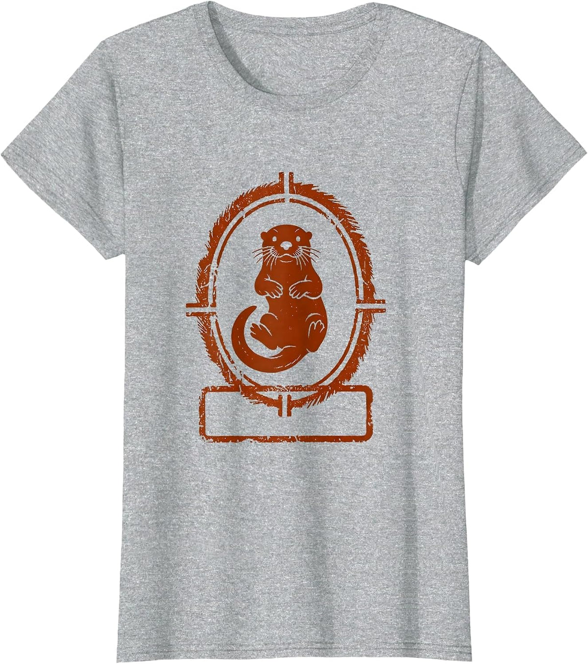 Otter Silhouette Funny Otter Lover Novelty Humor T-Shirt - Heather Grey