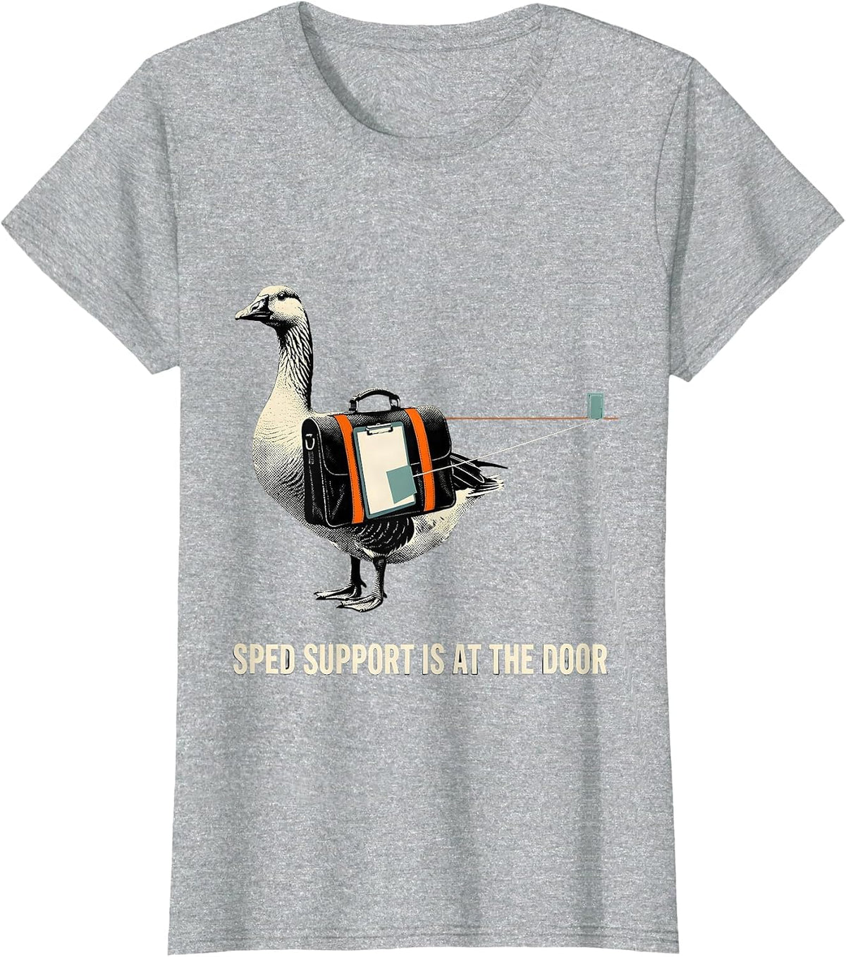 Women's SPED Support Is At The Door Funny SPED Teacher Special T-Shirt - Heather Grey