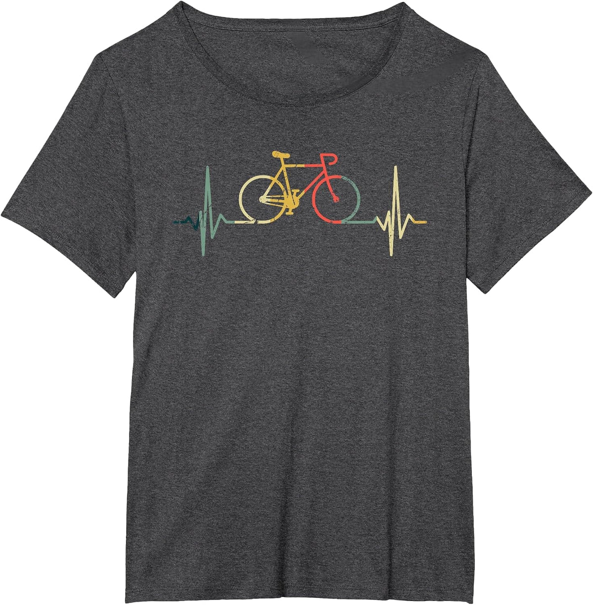 Cyclist Heartbeat Cycling T-Shirt - Dark Heather Grey
