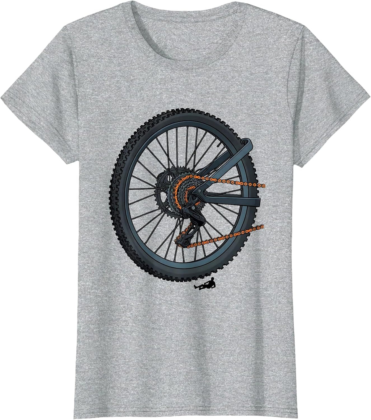 Bike Drivetrain Frame Mountain Bike Humor T-Shirt - Heather Grey