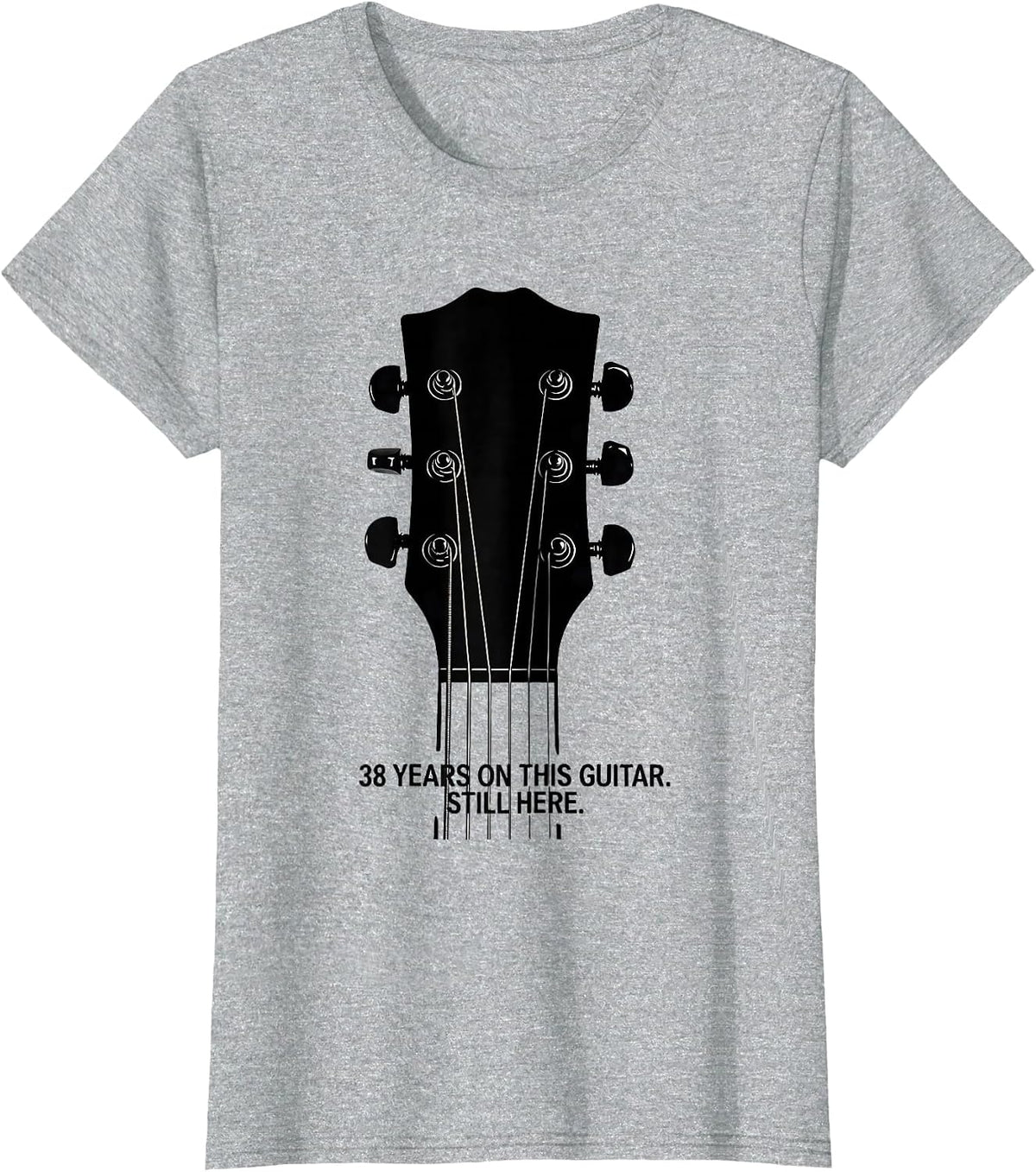 Women's 38 Years On This Guitar Still Here Funny Guitar Player Gift T-Shirt - Heather Grey