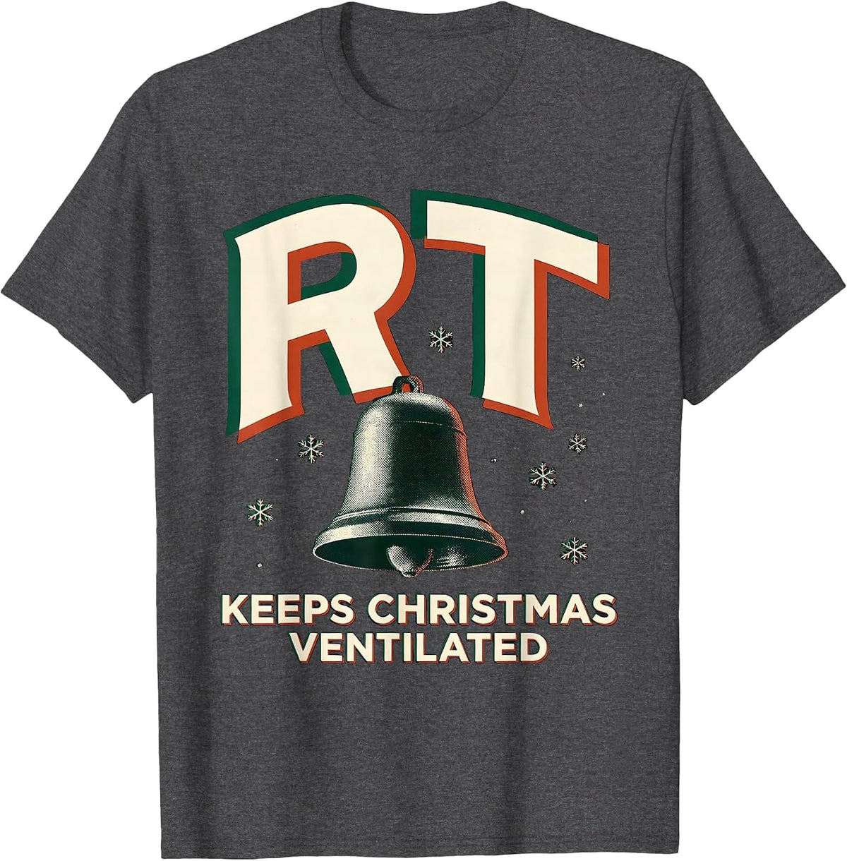 Men's RT Keeps Christmas Ventilated Funny Respiratory Therapist T-Shirt - Dark Heather Grey