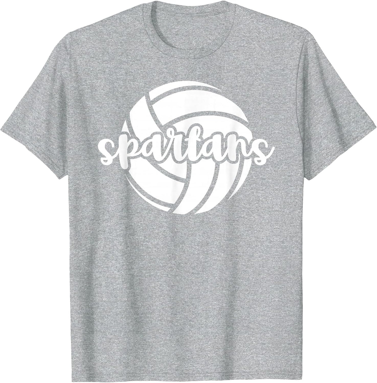 Spartans Volleyball Team Mascot School Spirit Game Night T-Shirt - Heather Grey
