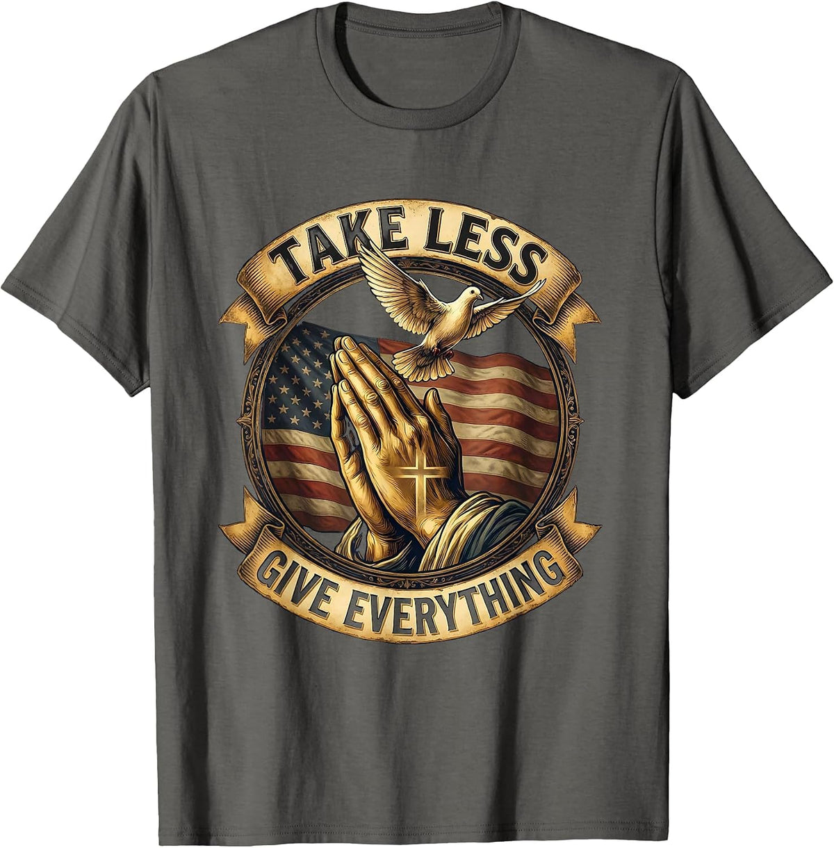 Take Less Give Everything Minimalist Mindset Design T-Shirt - Asphalt Grey
