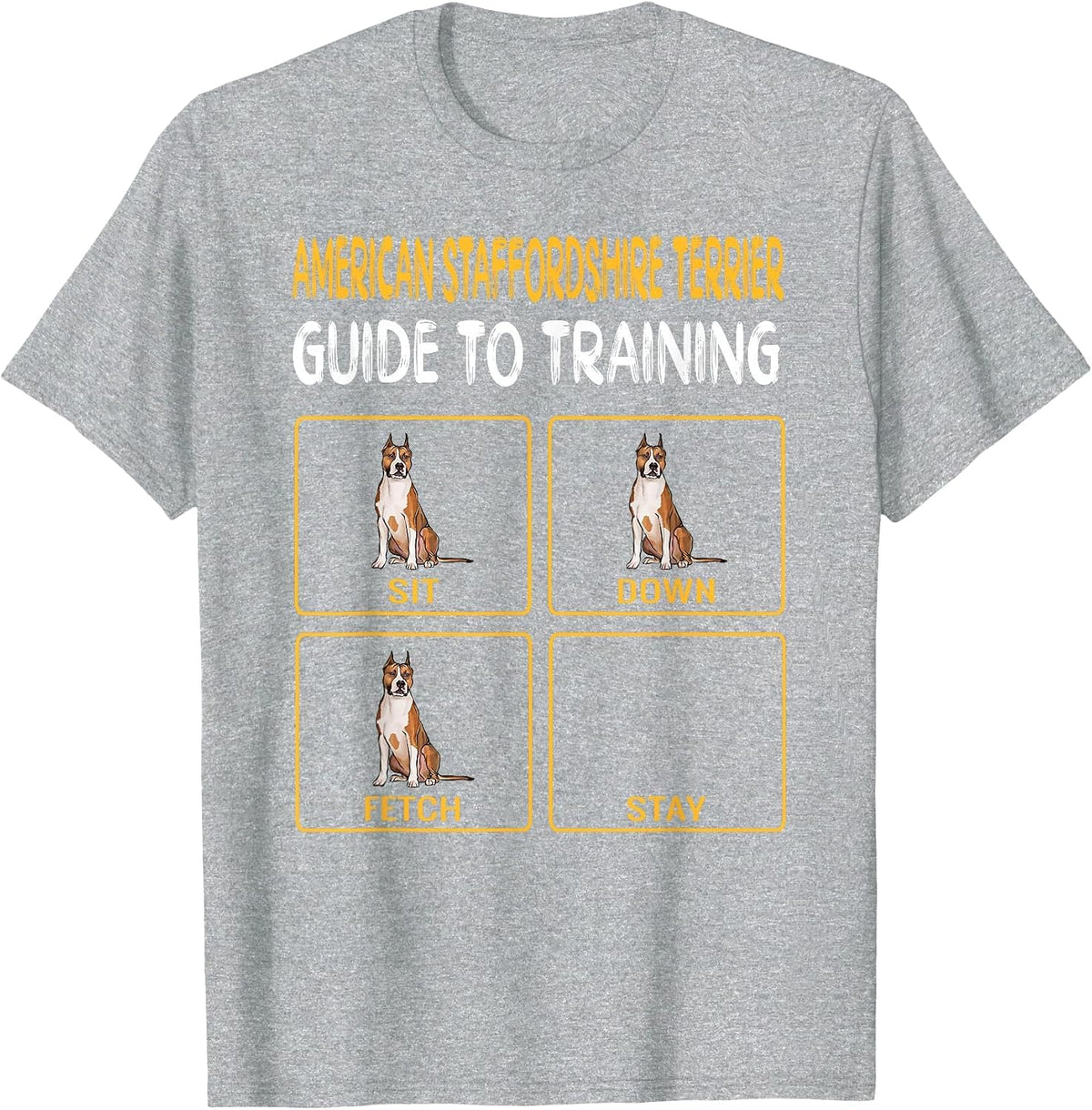 Funny Dog Training American Staffordshire Terrier T-Shirt - Heather Grey