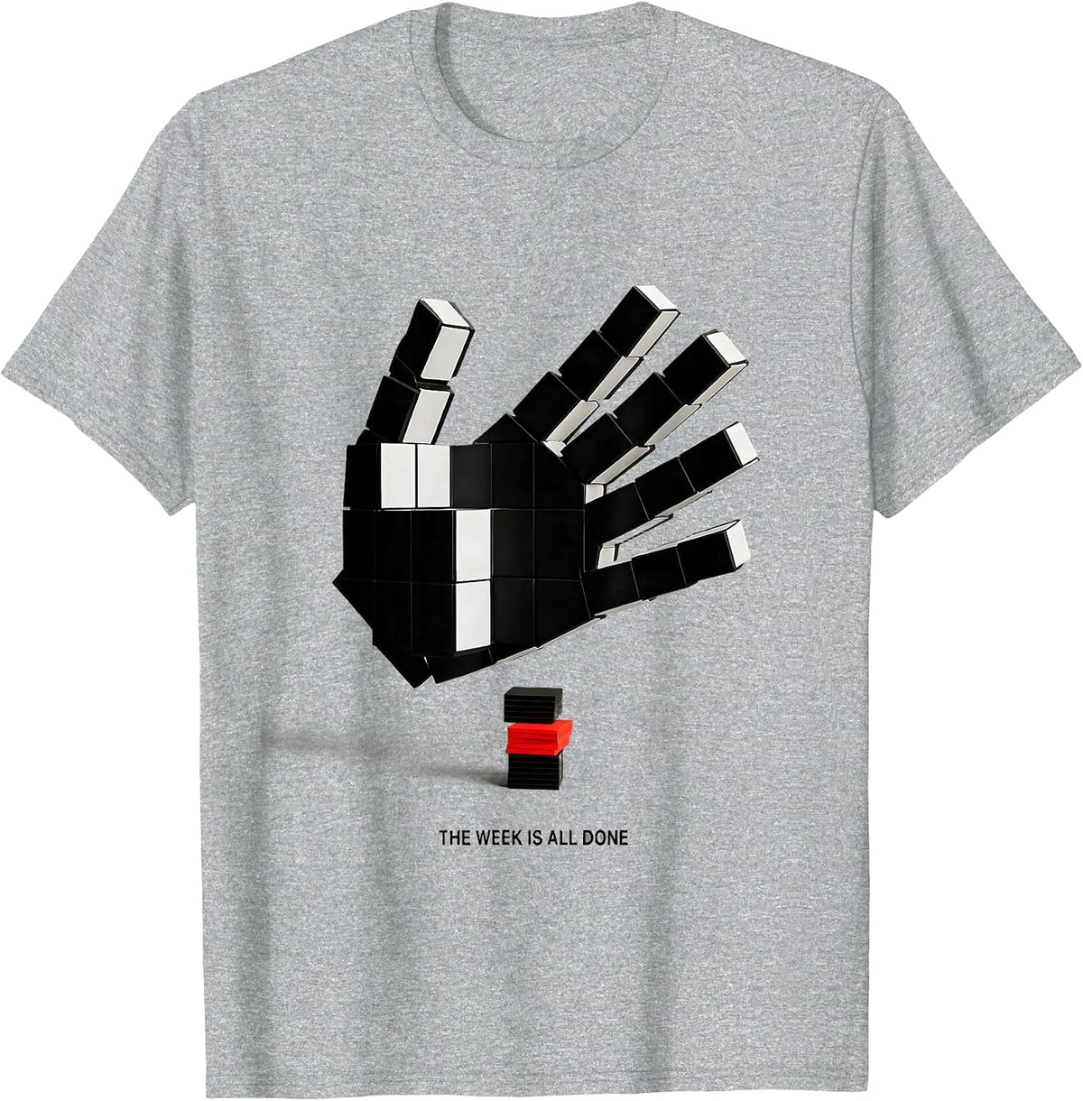 Men's The Week Is All Done Funny ASL Sign Language Teacher T-Shirt - Heather Grey