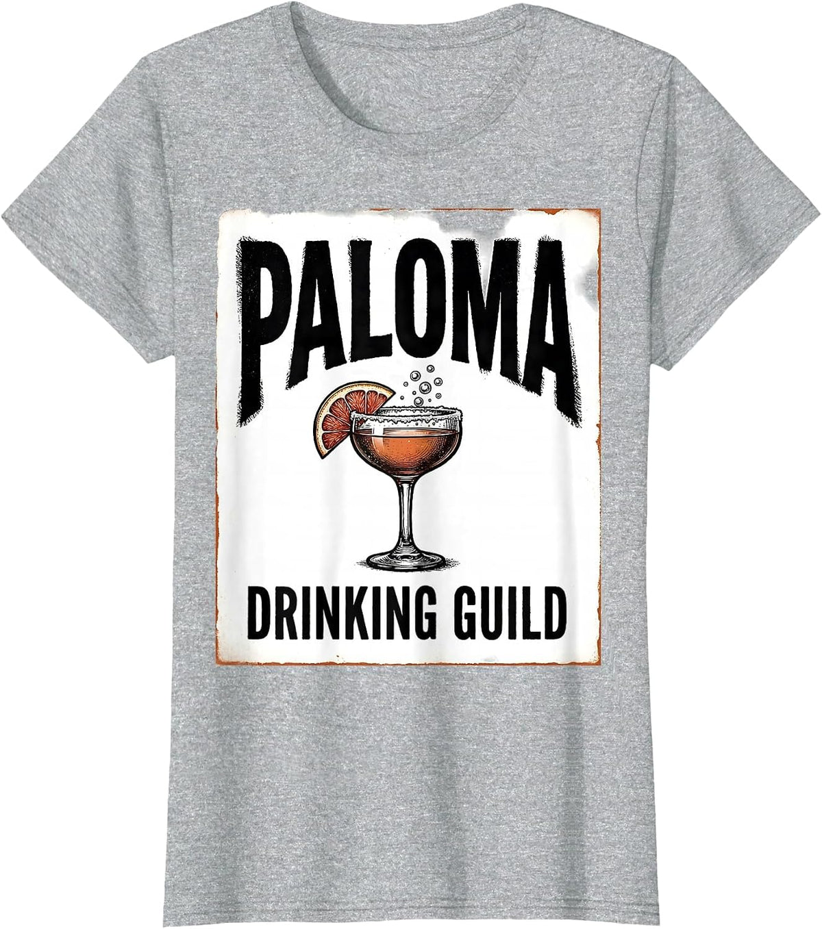 Paloma Drinking Guild Rubber Stamp Drinking Humor Party Gift T-Shirt - Heather Grey