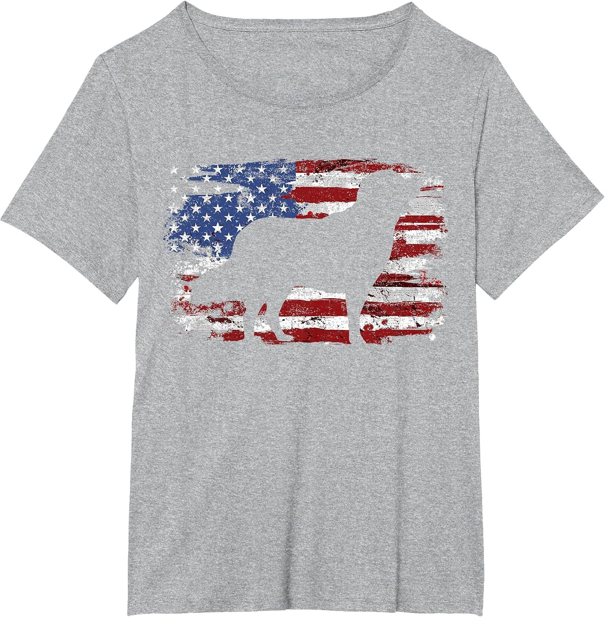 Golden Retriever Vintage USA Flag T-Shirt - Heather Grey