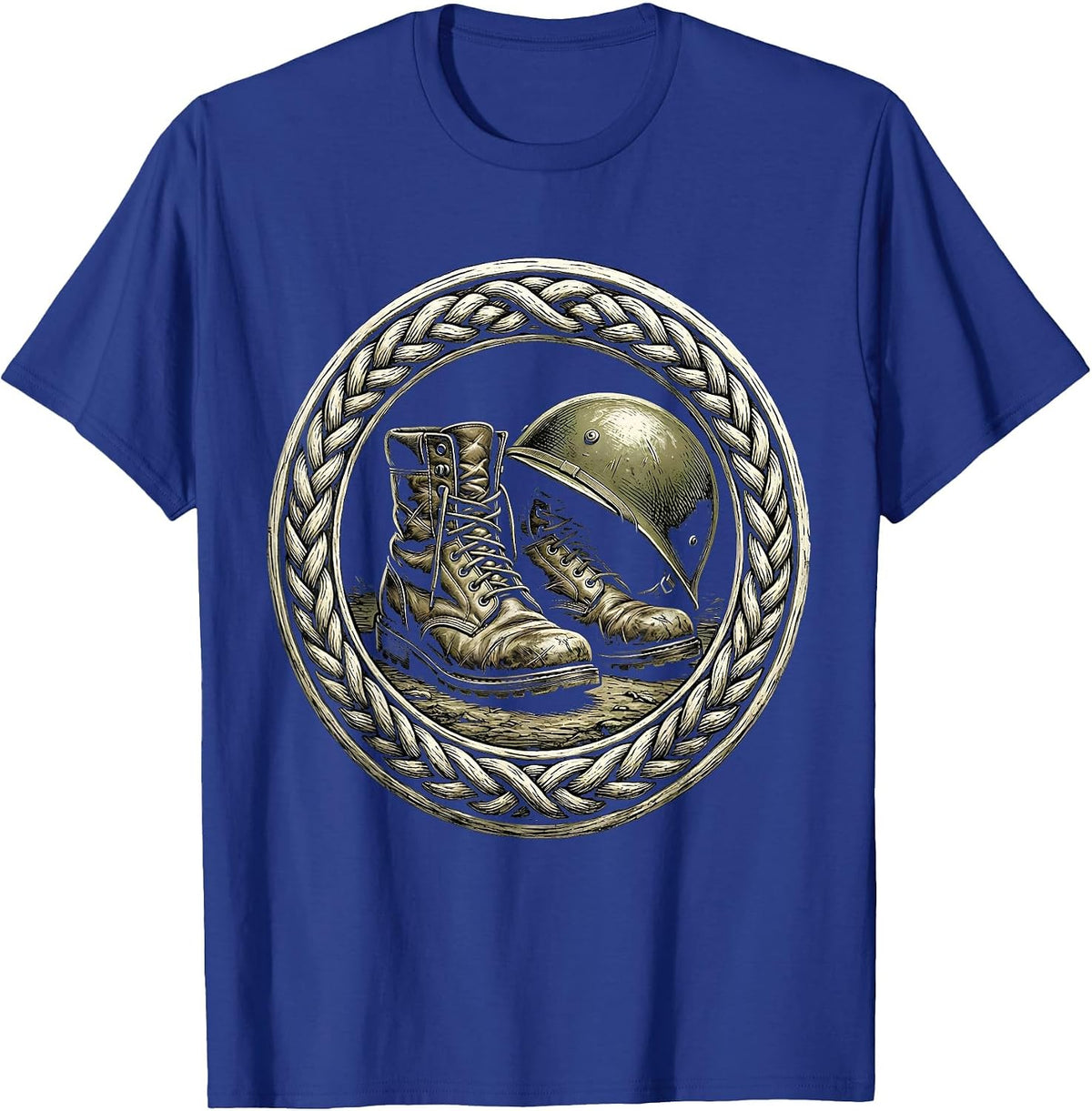 Boots on the Ground Soldier Memorial Graphic T-Shirt - Royal Blue