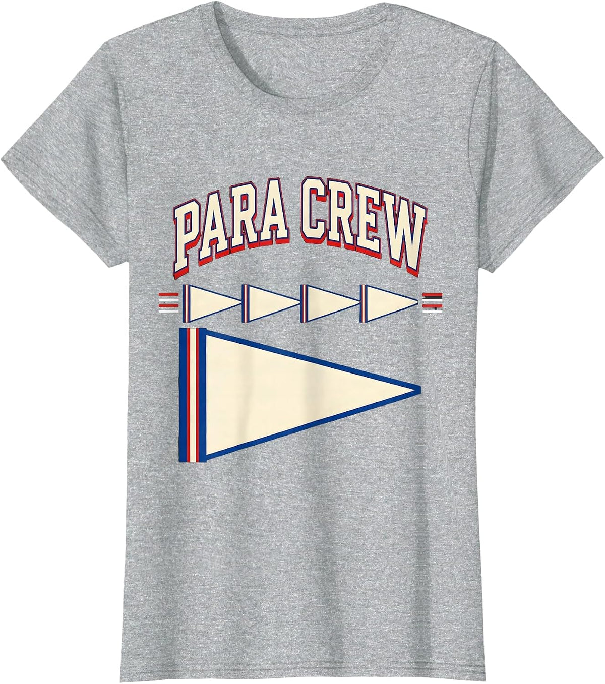 Para Crew Sports Paraprofessional Teacher Appreciation Back T-Shirt - Heather Grey