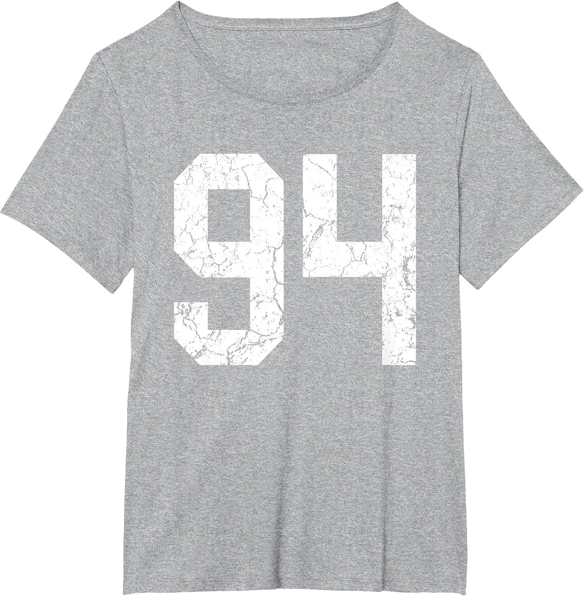 Grunge White Number 94 Jersey Uniform Player Fan T-Shirt - Heather Grey