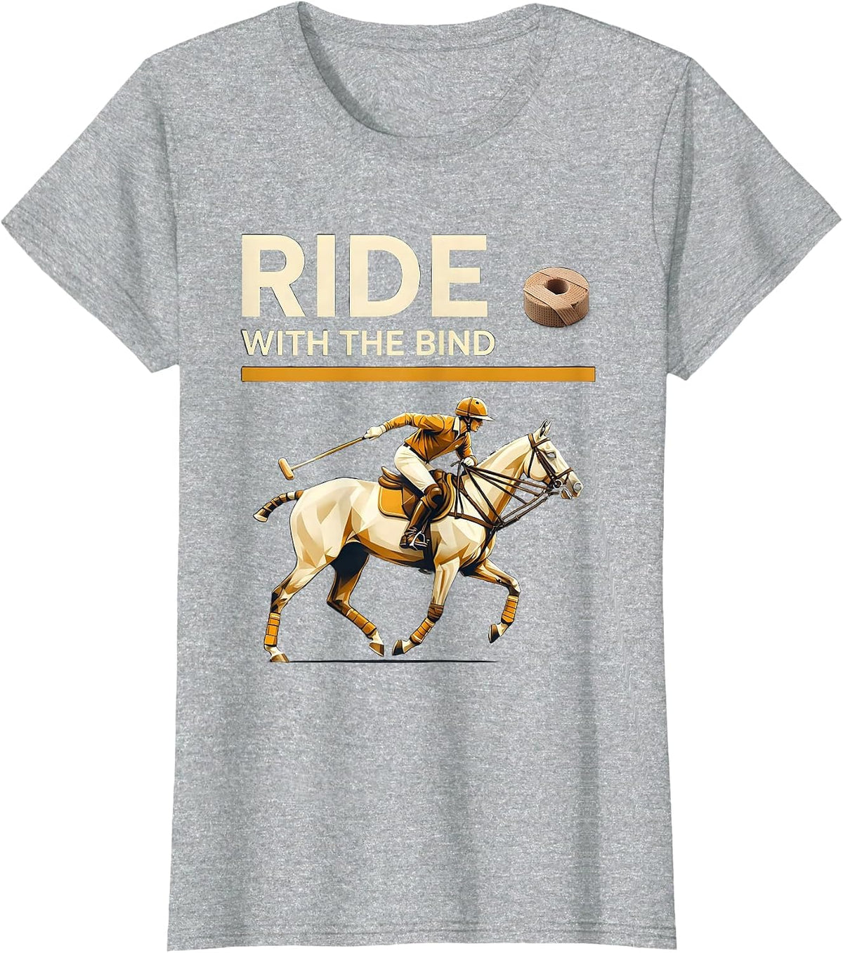 Ride With The Bind Polo Player Equestrian Sport Swiss T-Shirt - Heather Grey