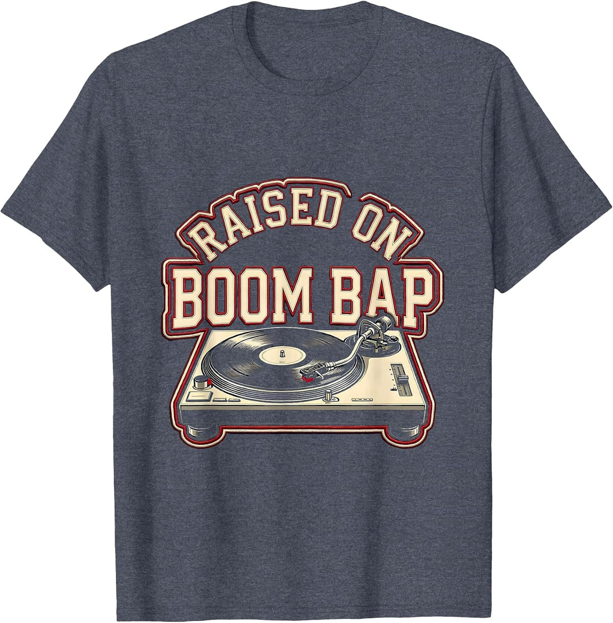 Raised On Boom Bap Vintage Hip Hop Retro Rap Music Fan T-Shirt - Heather Blue