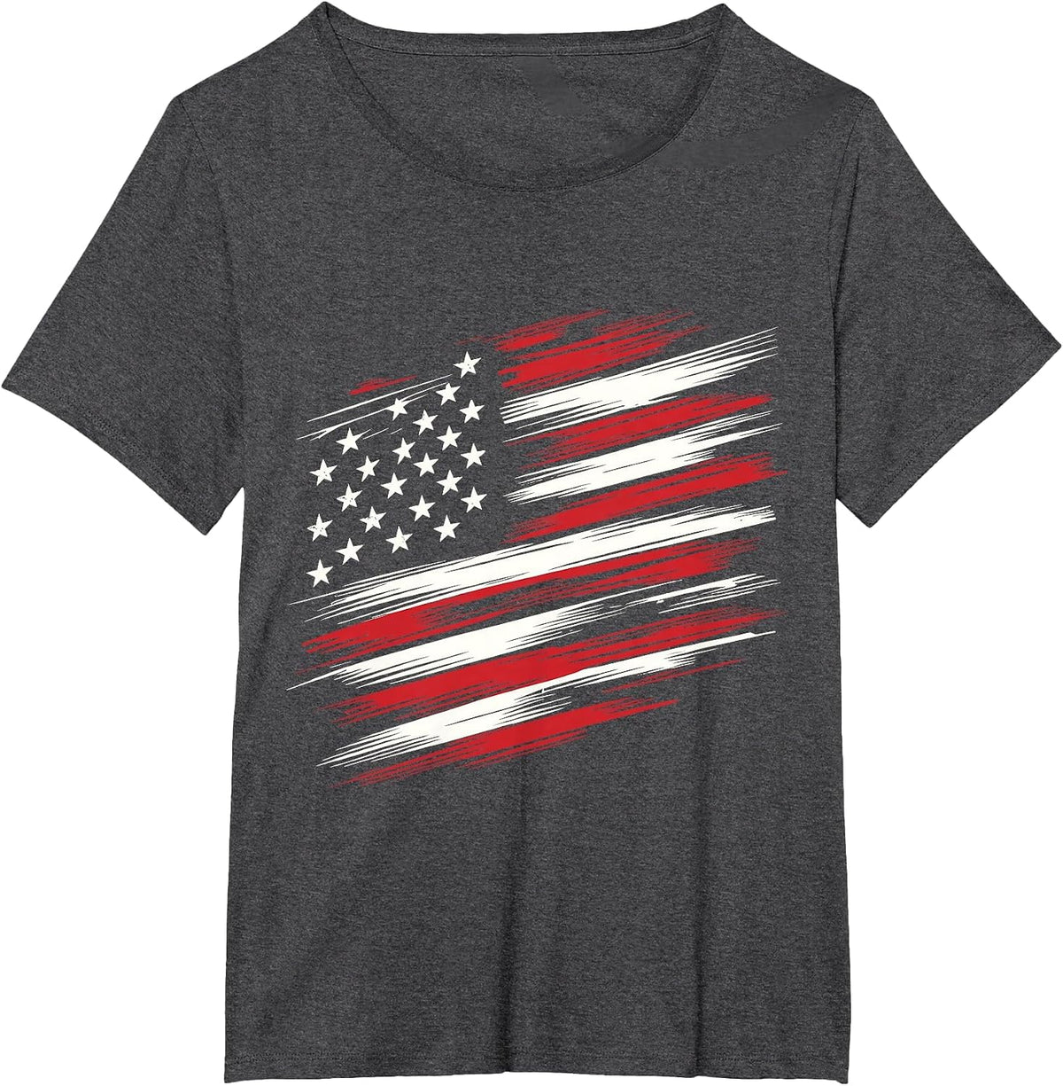 4th of July Shirts Fourth of July Patriotic American Flag T-Shirt - Dark Heather Grey