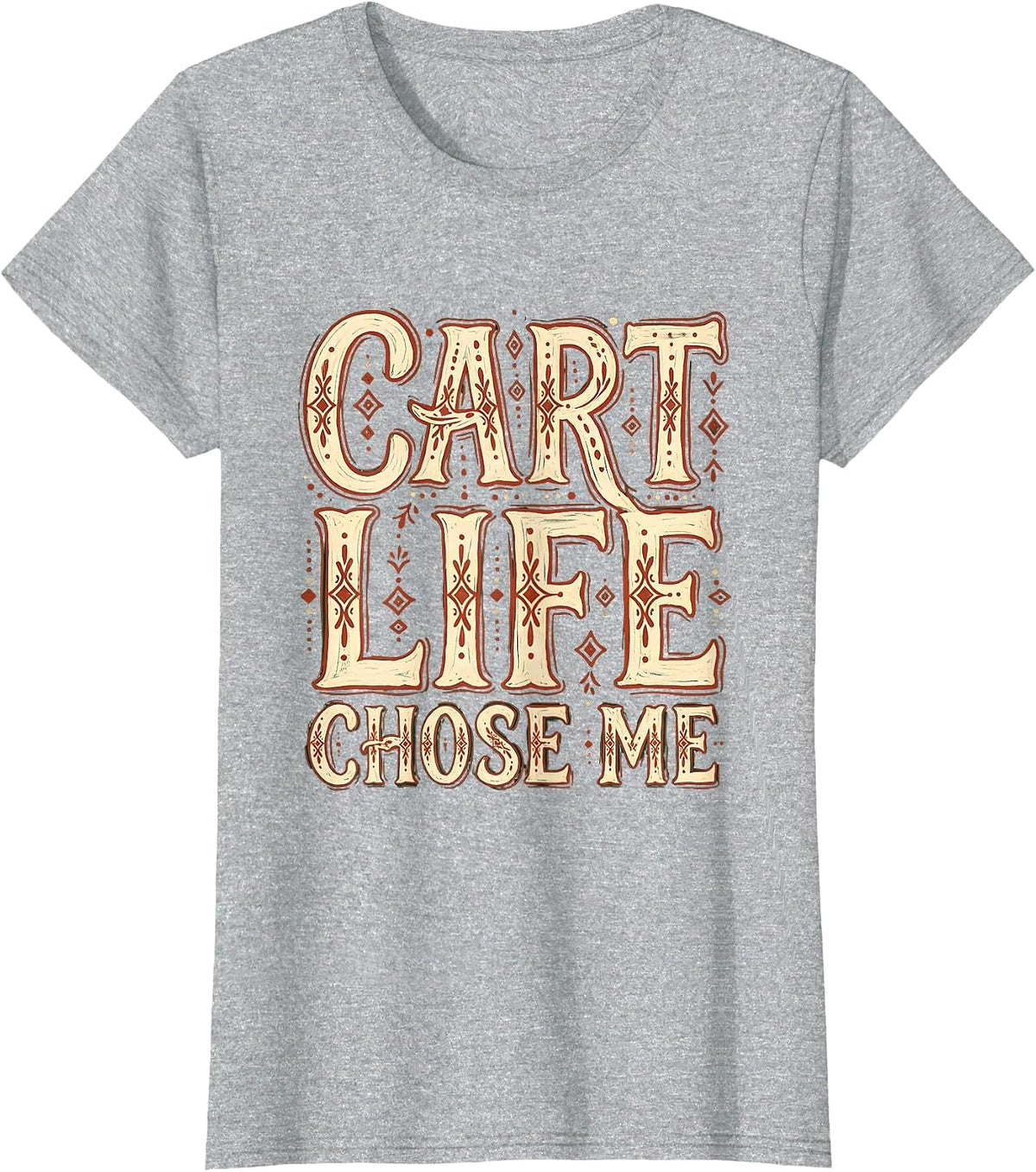 Cart Life Chose Me Funny Golf Design T-Shirt - Heather Grey