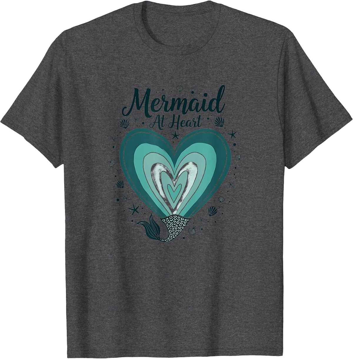 Mademark Octopus & Sea Creatures T-Shirt - Dark Heather Grey-mermaid at Heart Ocean Lover Fantasy Sea Shell Starfish
