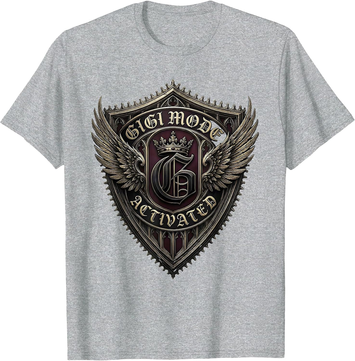 Men's Gigi Mode Activated Grandma Life Design T-Shirt - Heather Grey