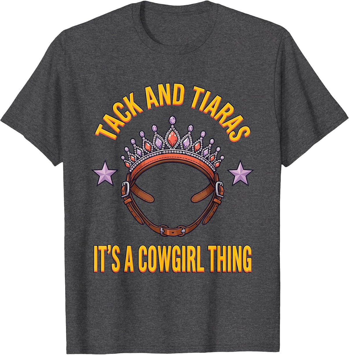 Men's Tack and Tiaras, It's A Cowgirl Thing Funny Western Cowgirl T-Shirt - Dark Heather Grey