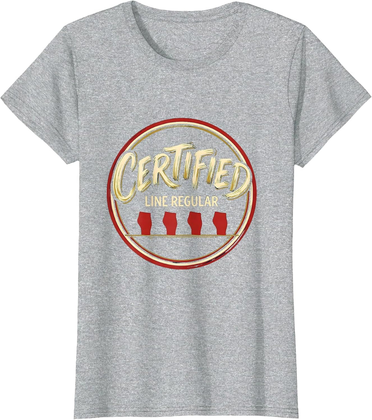 Women's Certified Line Regular Funny Dance Lover Line Dance Humor T-Shirt - Heather Grey