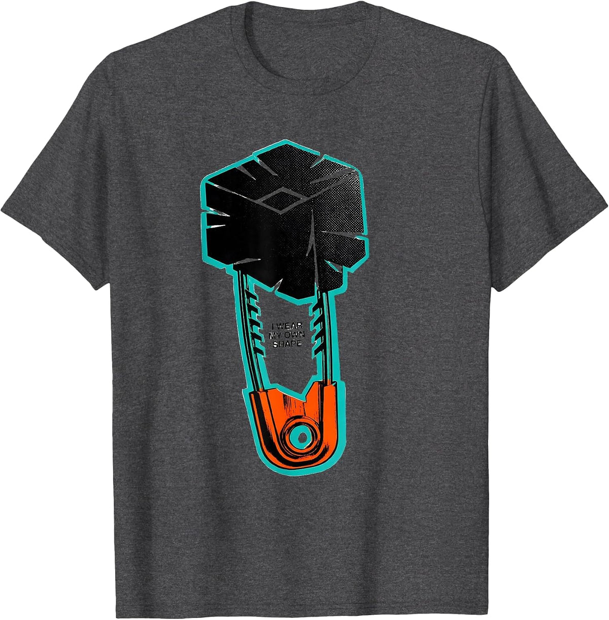 I Wear My Own Shape Risograph Bold Hustle Statement Graphic T-Shirt - Dark Heather Grey