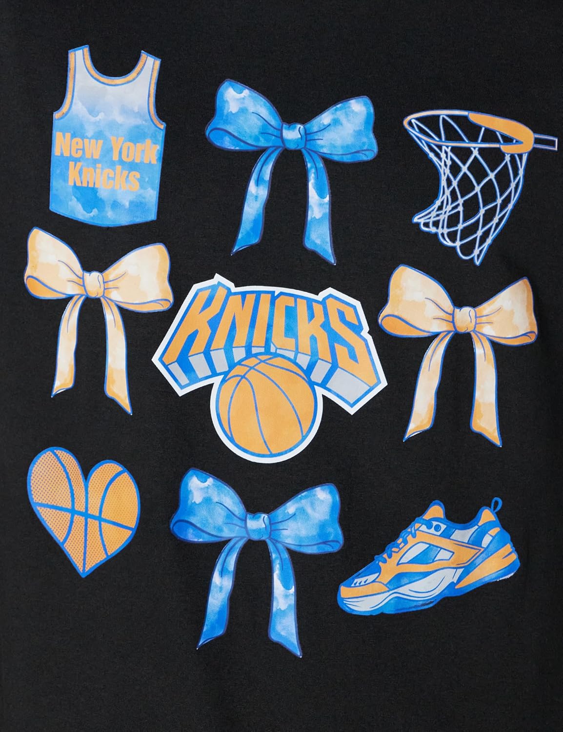 NBA New York Knicks Bow Grid T-Shirt - Royal Blue