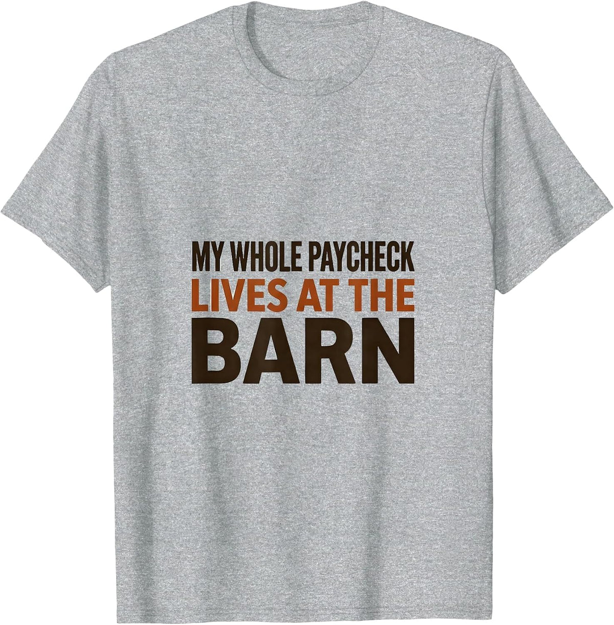 Men's My Whole Paycheck Lives At The Barn Funny Horse Lover Girl T-Shirt - Heather Grey